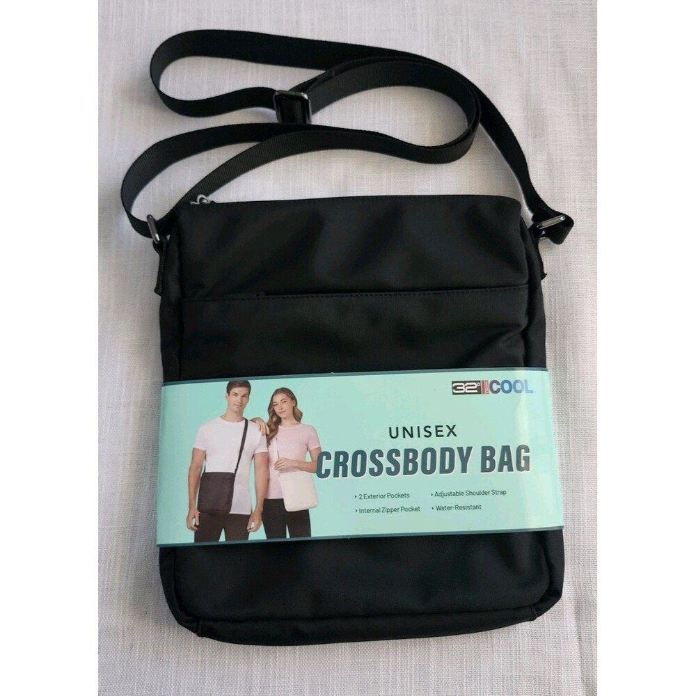 32 Degrees Cool Unisex Crossbody Bag, Black, One size  NWT  B4